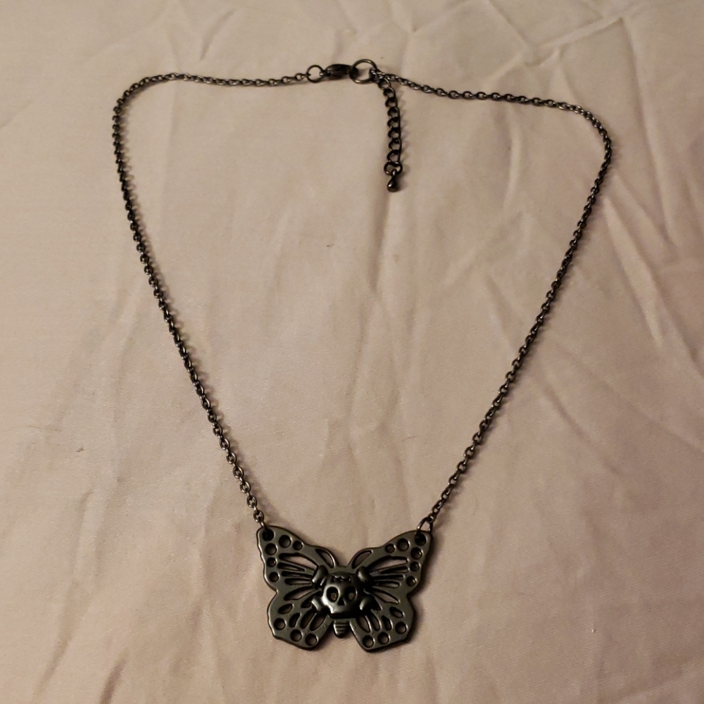 Skull Butterfly Necklace